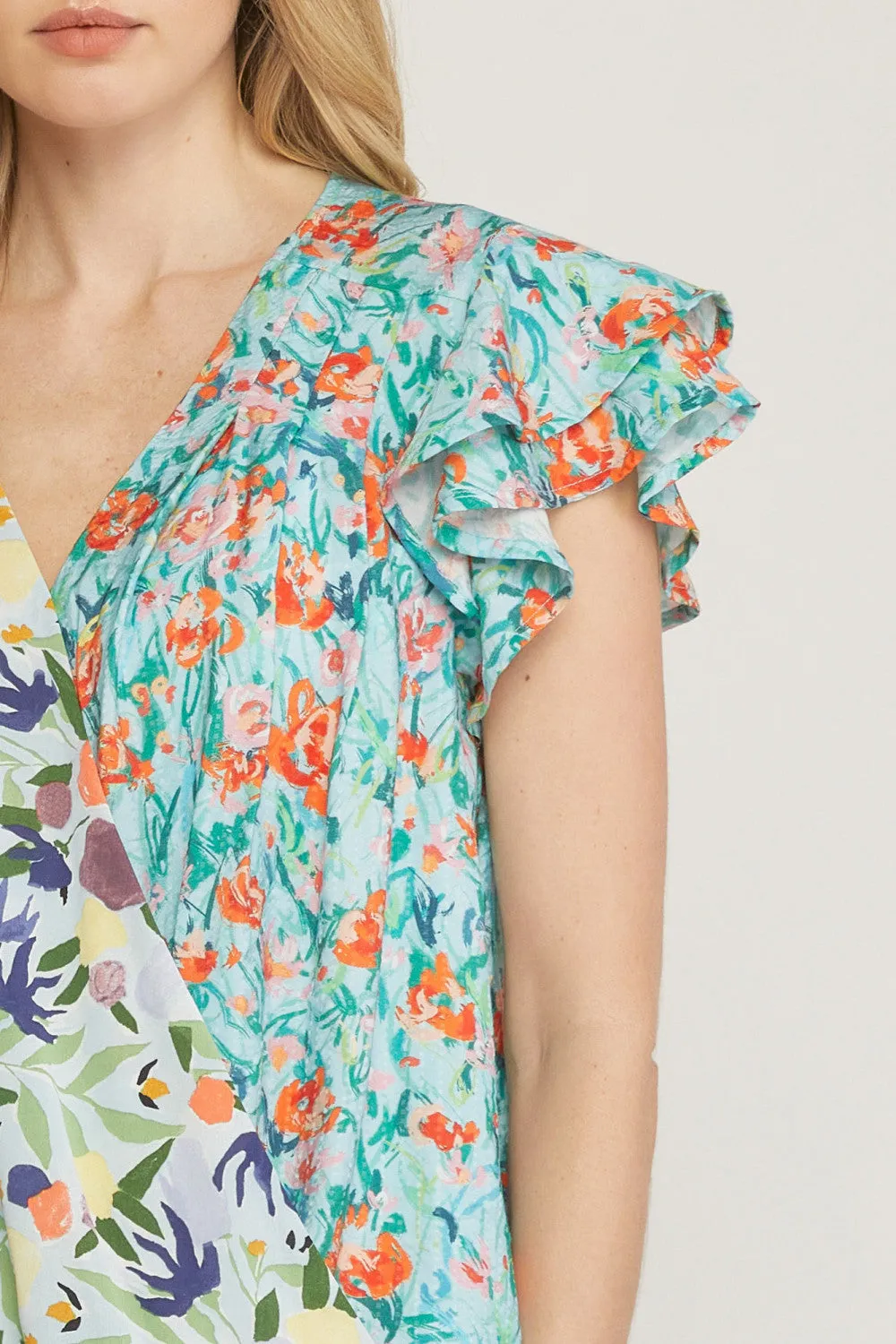 Multi-Print Surplice Top