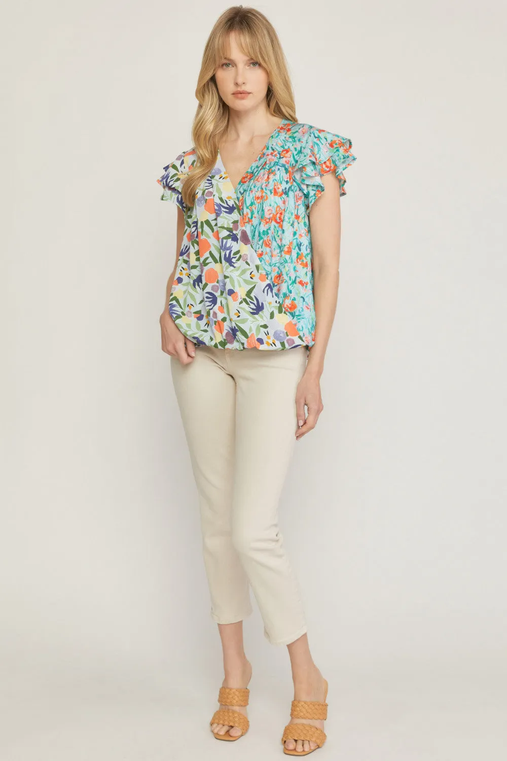 Multi-Print Surplice Top