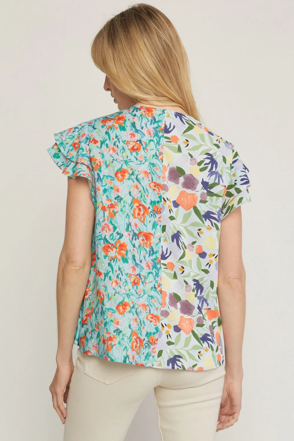 Multi-Print Surplice Top