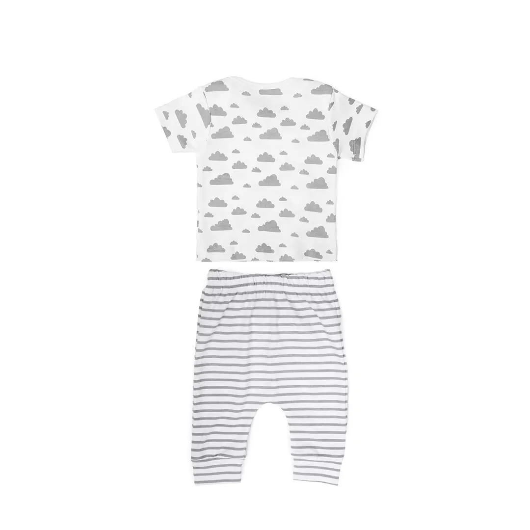 Mush Ultra Soft Bamboo Unisex Tees & Pants Combo Set for New Born Baby/Kids,Pack of 2 (0-3 Months, Daylight)