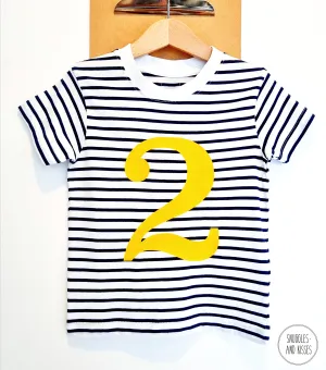 Number 2 Stripe Birthday Tee