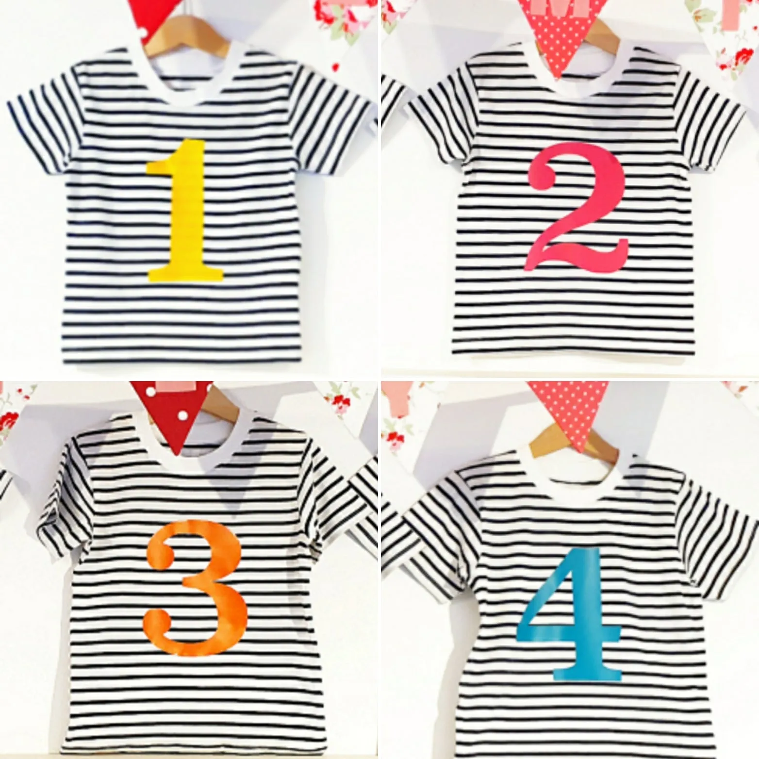 Number 2 Stripe Birthday Tee