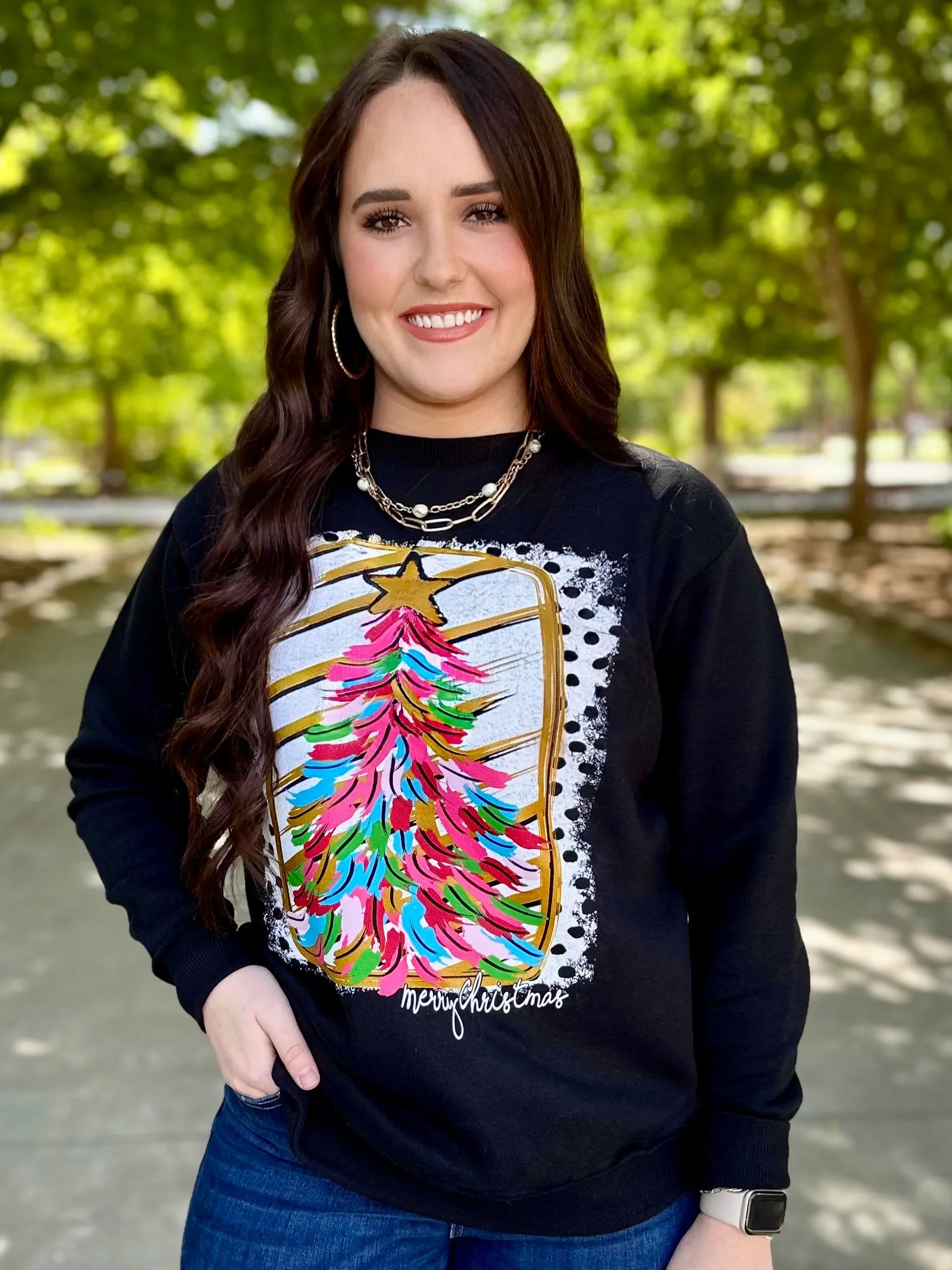 Paintbrush Christmas Tree Sweatshirt by Texas True Threads