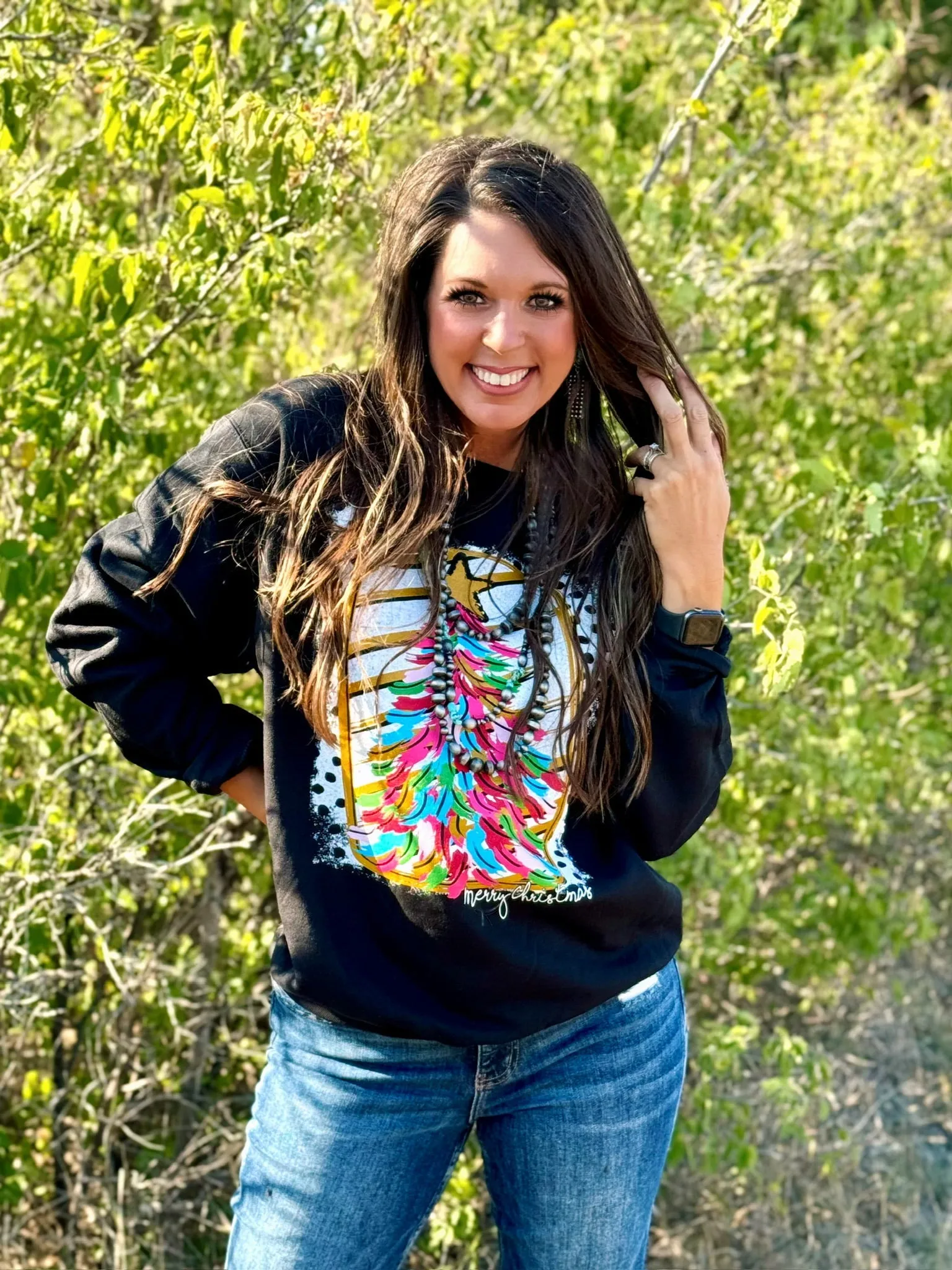 Paintbrush Christmas Tree Tee & Sweatshirt