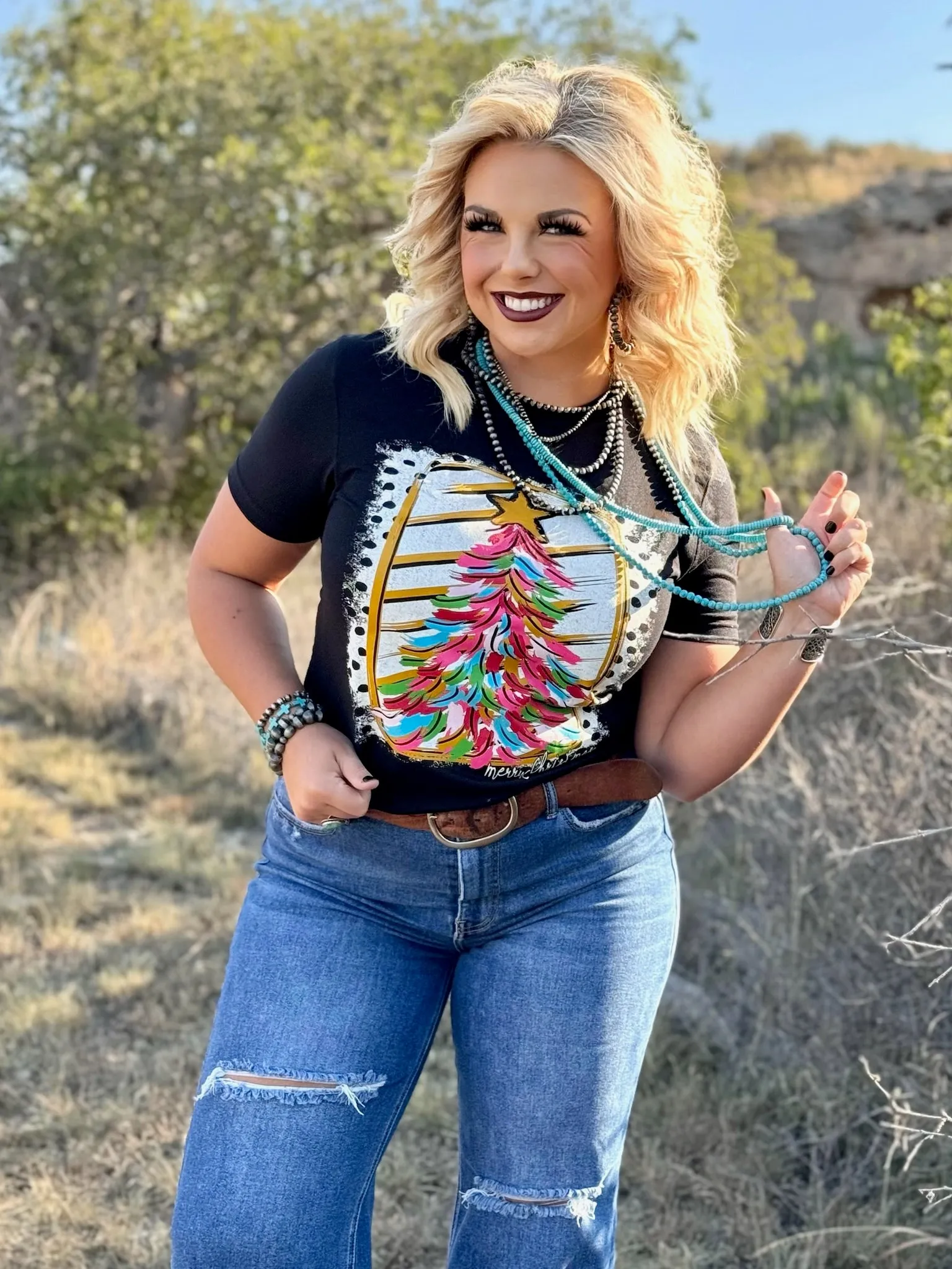 Paintbrush Christmas Tree Tee by Texas True Threads