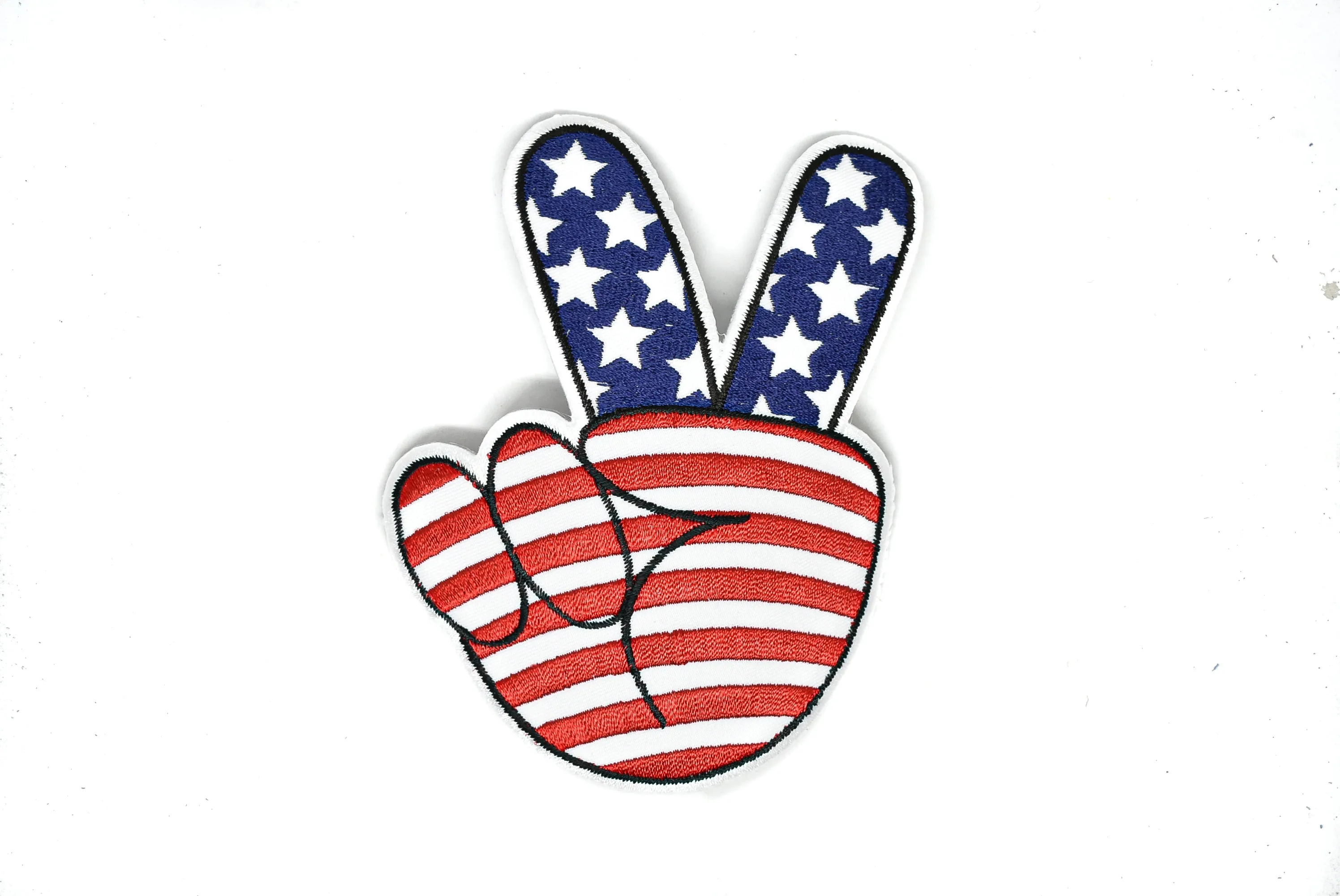 Patriotic Iron-On Applique Patches | American Flag Peace Sign Patch | Peace Sign Patch | American Flag Patch Applique | Sequin American Flag Patch Applique