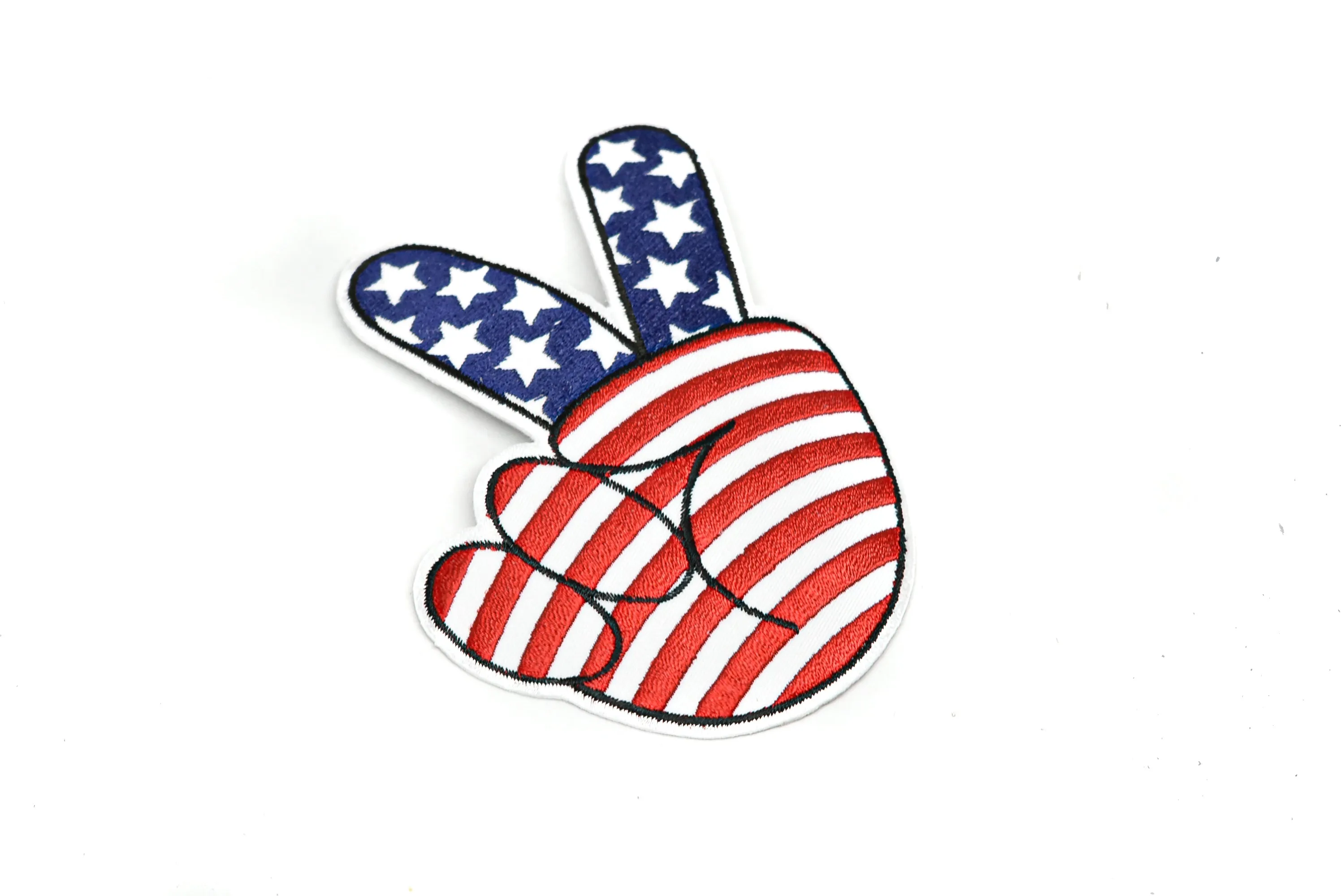 Patriotic Iron-On Applique Patches | American Flag Peace Sign Patch | Peace Sign Patch | American Flag Patch Applique | Sequin American Flag Patch Applique