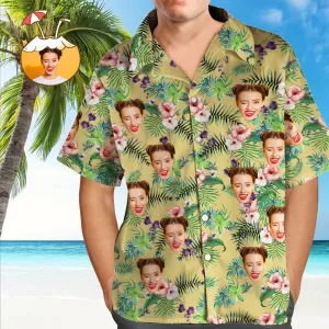 Personalised Photo Hawaiian Shirts Flowers