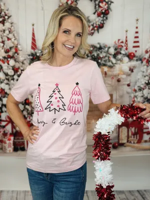 Pink Merry & Bright Tee