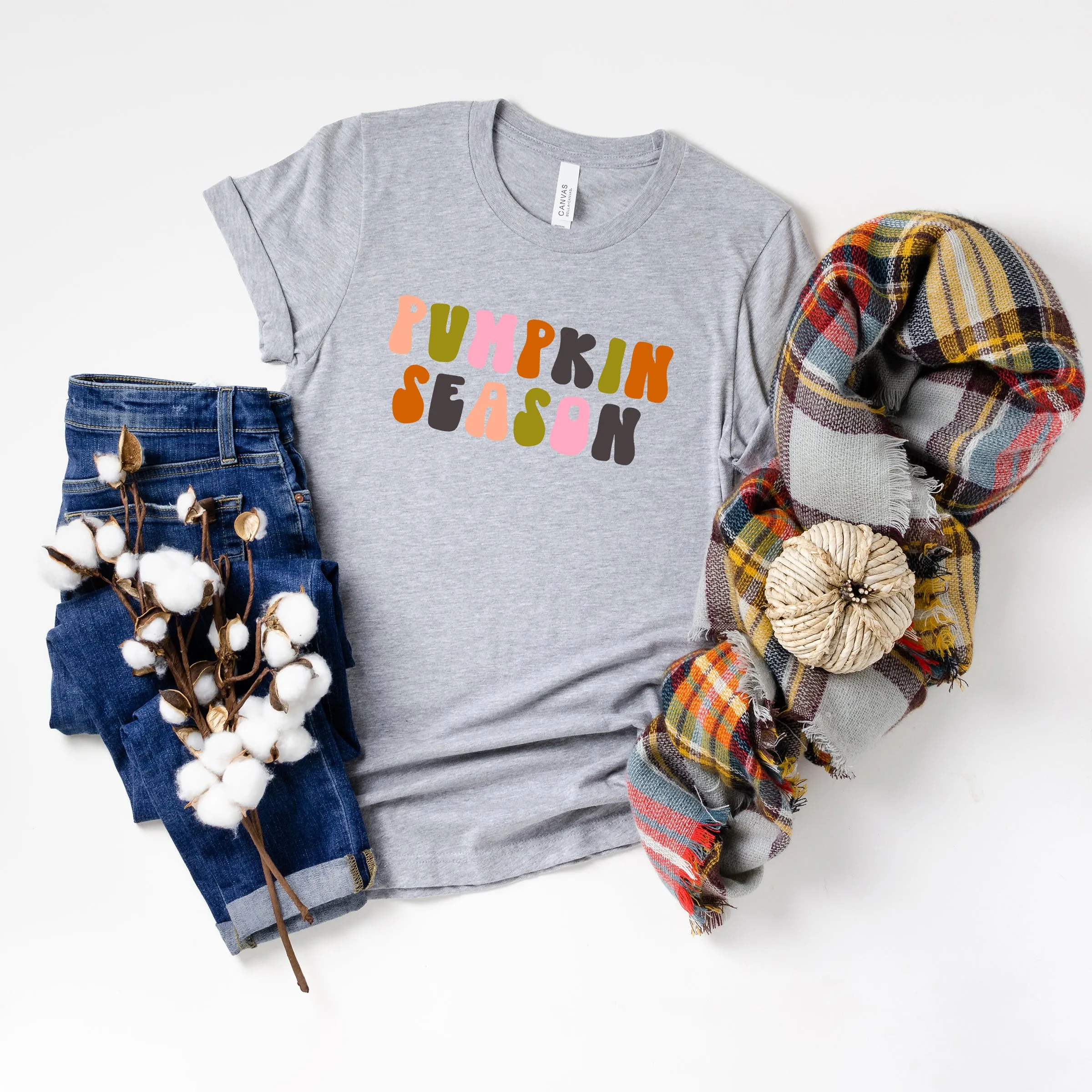 Pumpkin Season Colorful Bold | Short Sleeve Graphic Tee