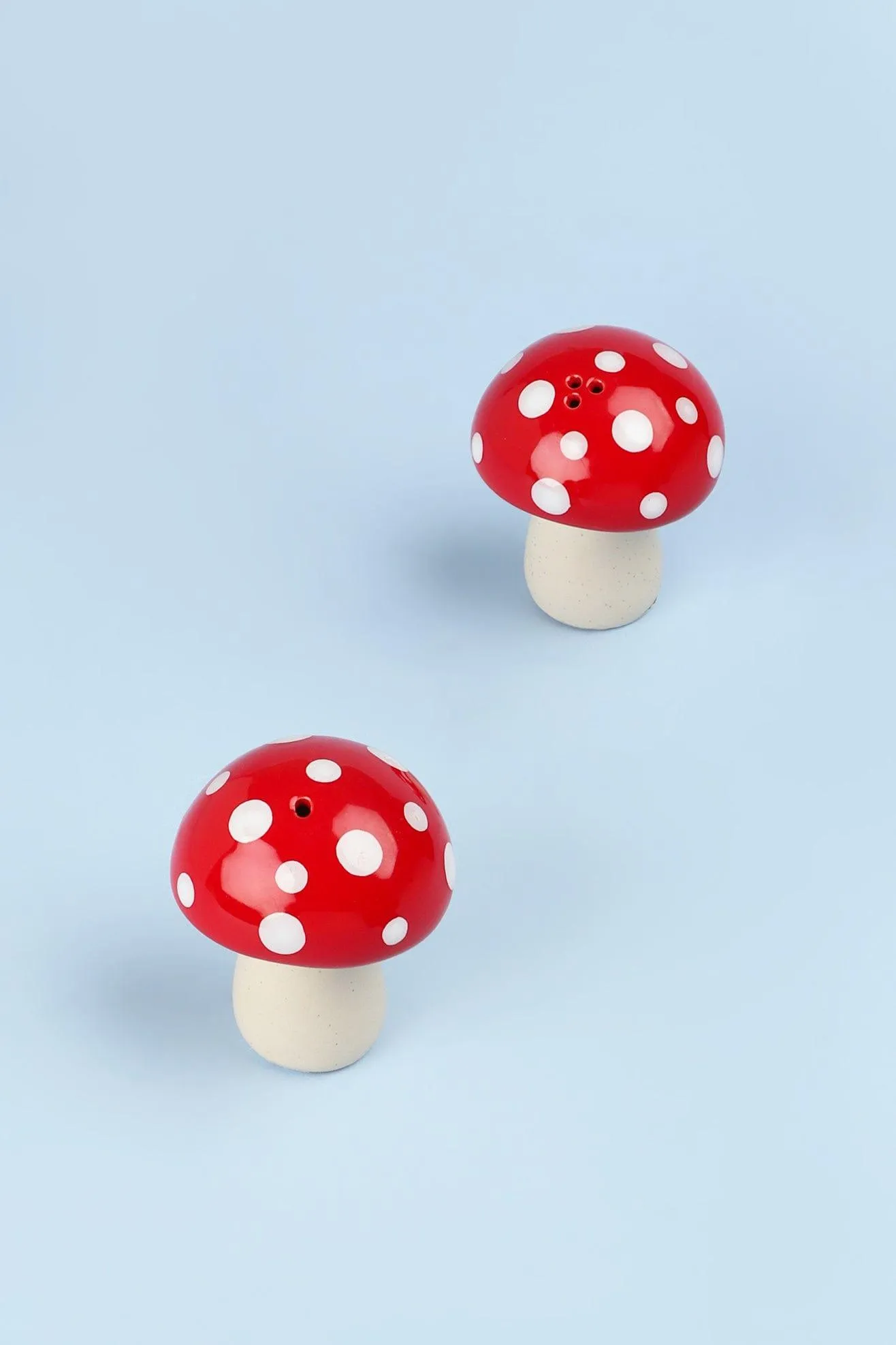 Quirky Red Mushroom Salt & Pepper Shaker Set