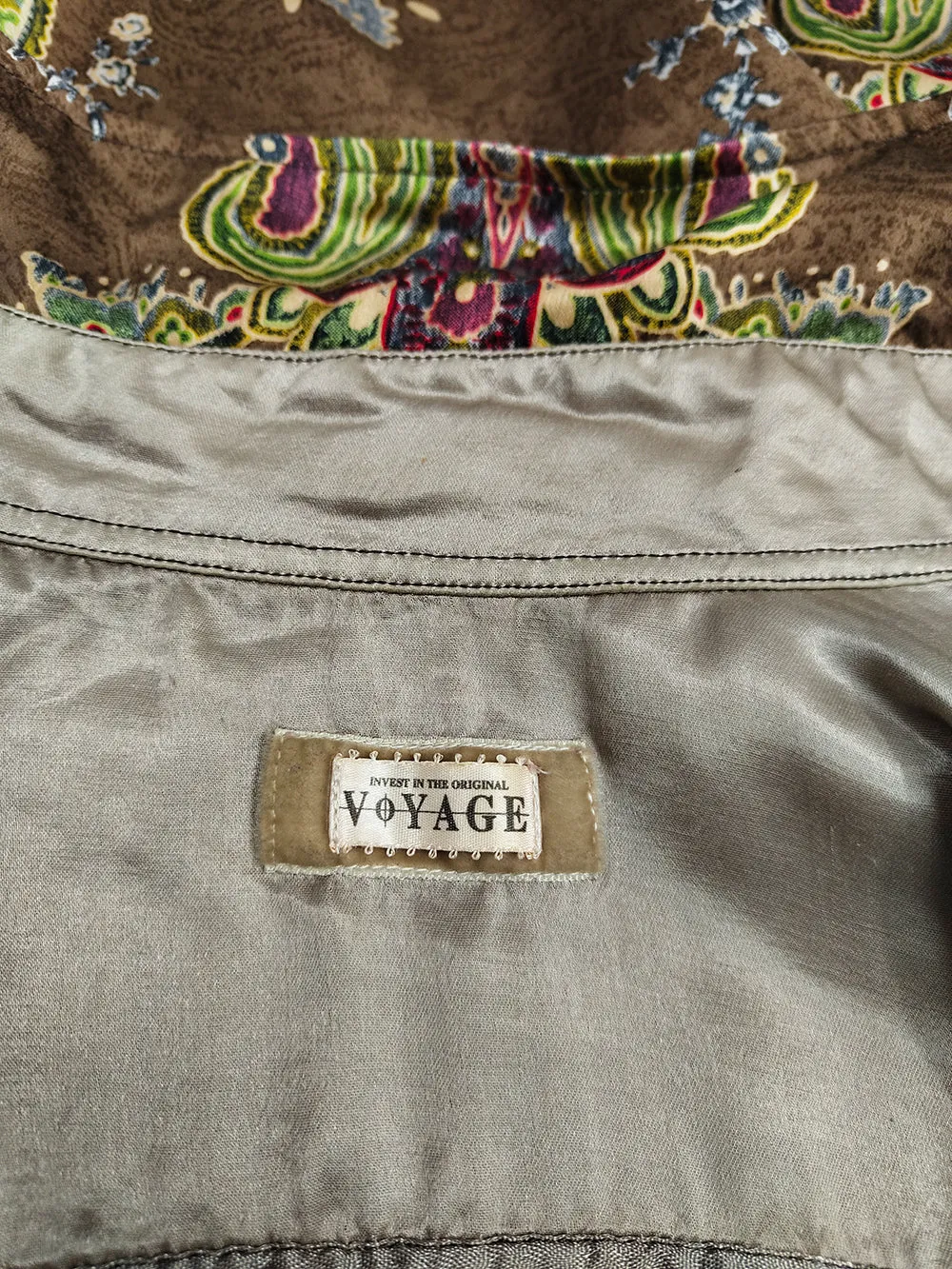 Rare Voyage London Vintage Mens Pure Silk Paisley Shirt, 1990s