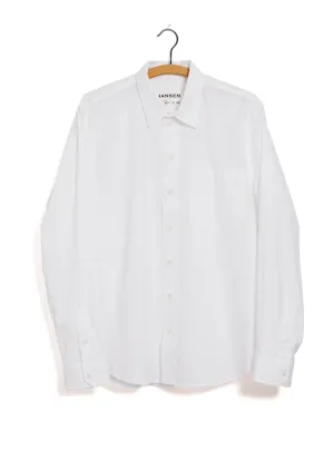 RAYMOND | Relaxed Classic Herringbone Shirt | White