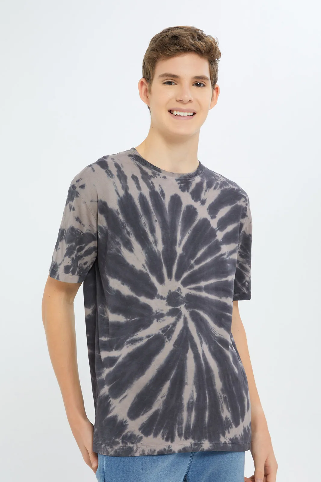 Senior Boys Black Tye Day Oversize T-Shirt