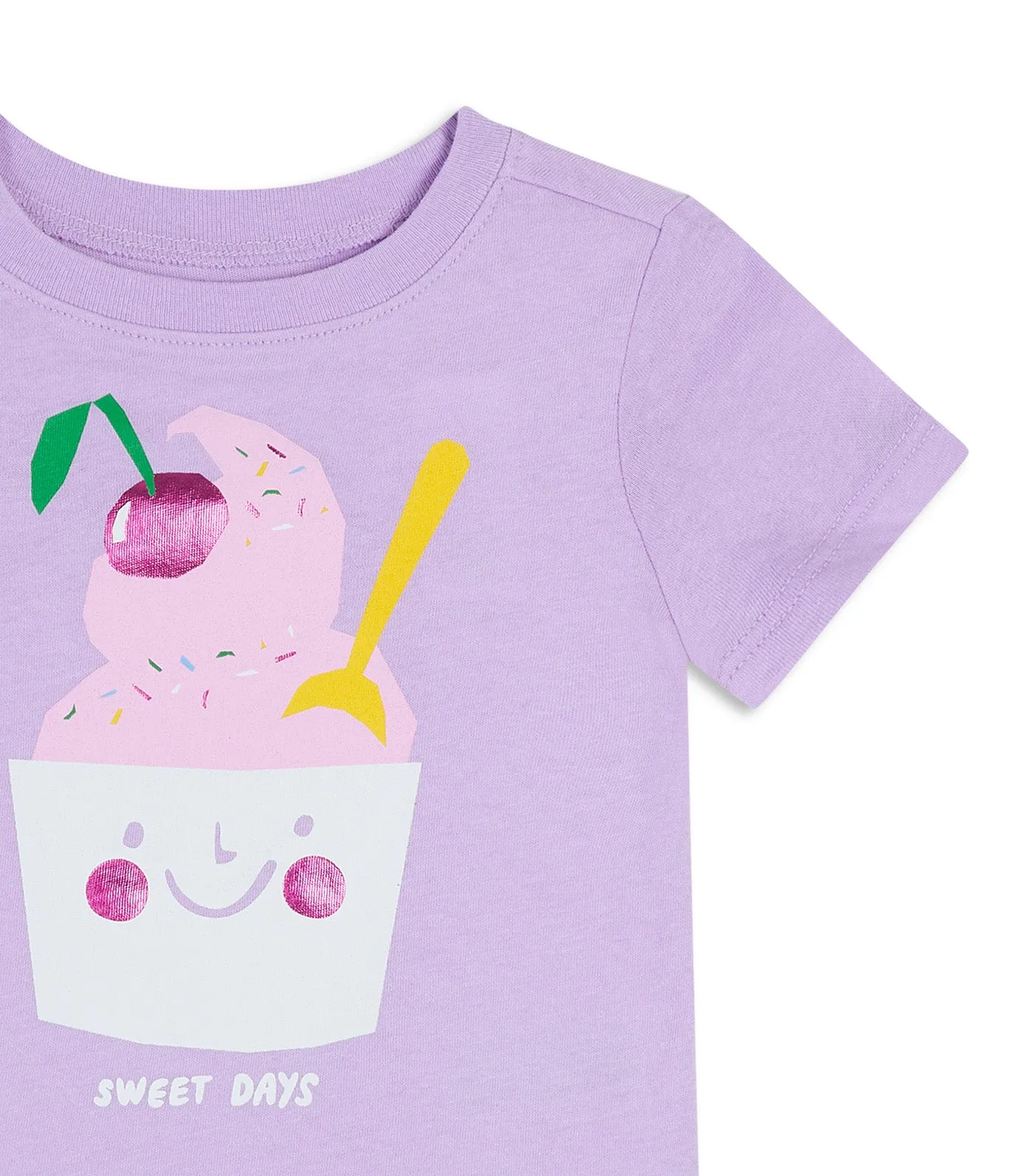 Short-Sleeve Graphic T-Shirt For Toddler Girls Fresh Lilac