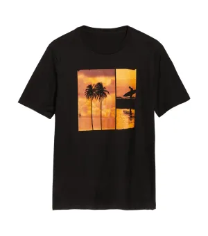 Soft-Washed Graphic T-Shirt for Men Black Jack