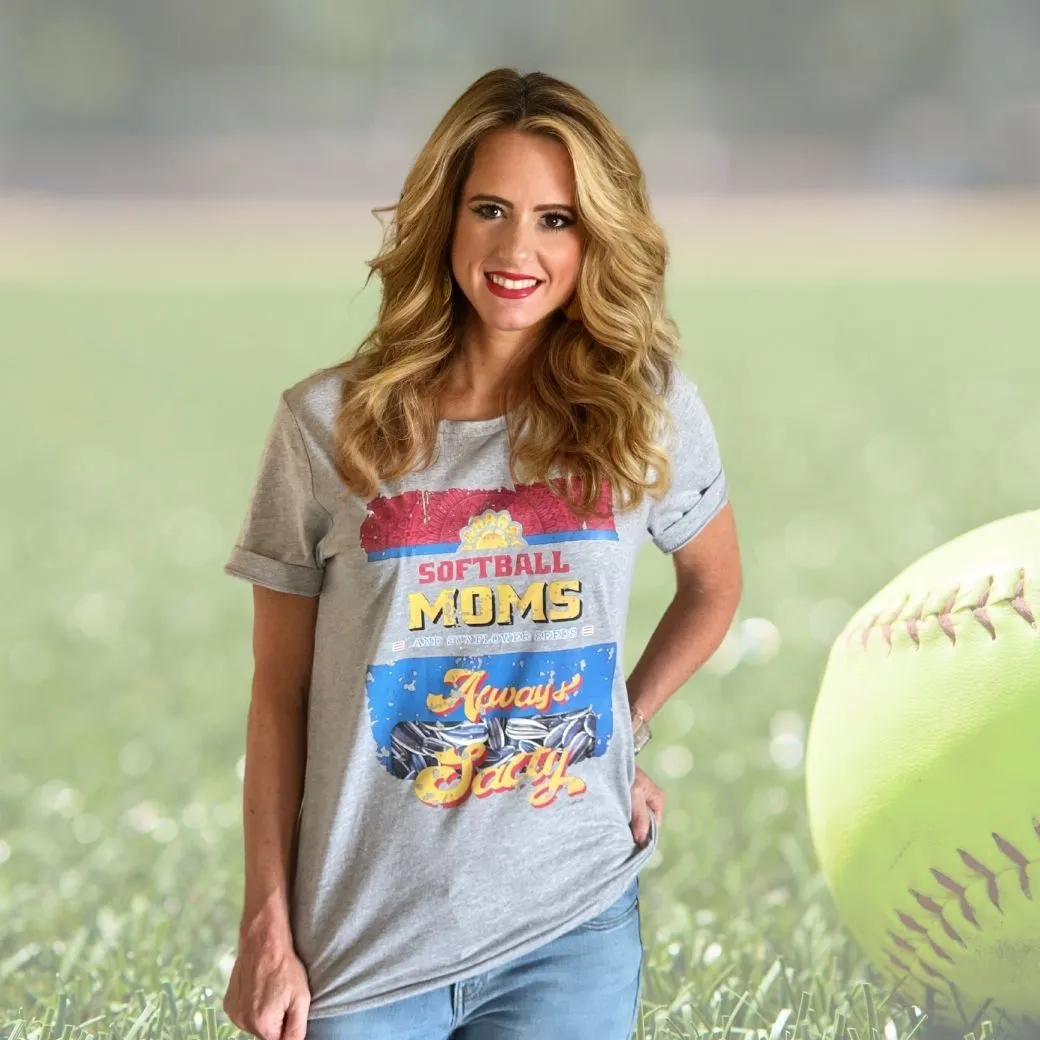 SOFTBALL SPIRIT T-SHIRT: Salty Mom Gray