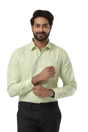 Super Soft - Pale Green Formal Shirts for Men | Ariser