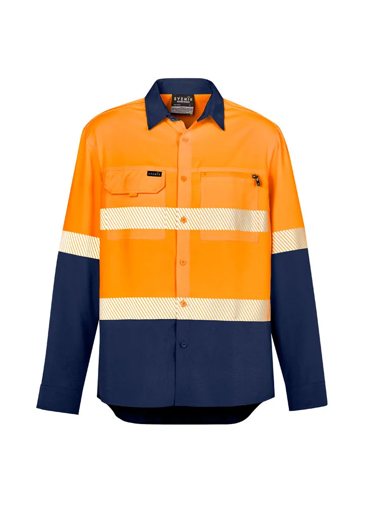 Syzmik Mens Hi Vis Outdoor Segmented Tape L/S Shirt  (ZW470)