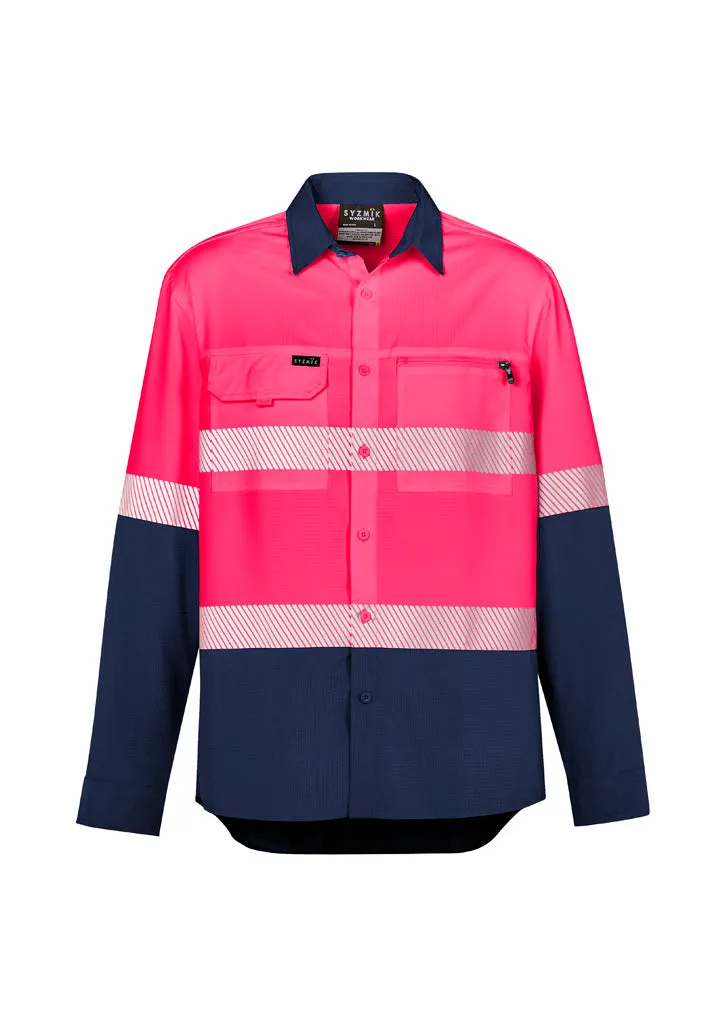 Syzmik Mens Hi Vis Outdoor Segmented Tape L/S Shirt  (ZW470)