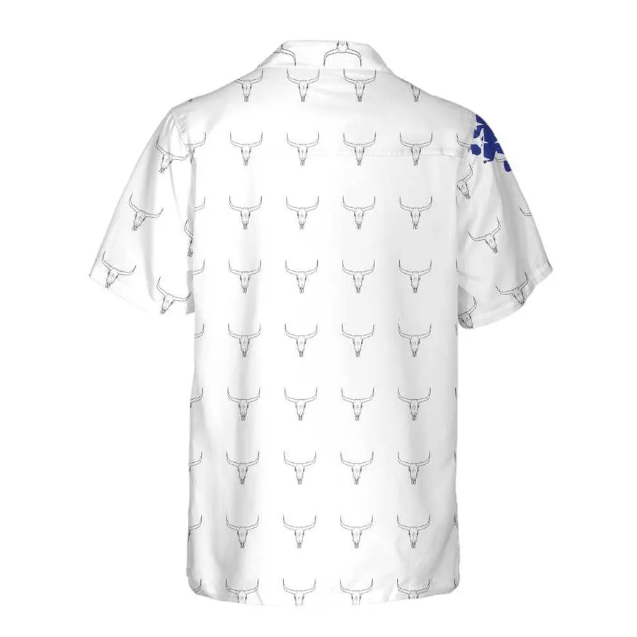 Texas Flag Longhorn Pattern Hawaiian Shirt, Unique Texas Shirt, Gift For Texas Lovers