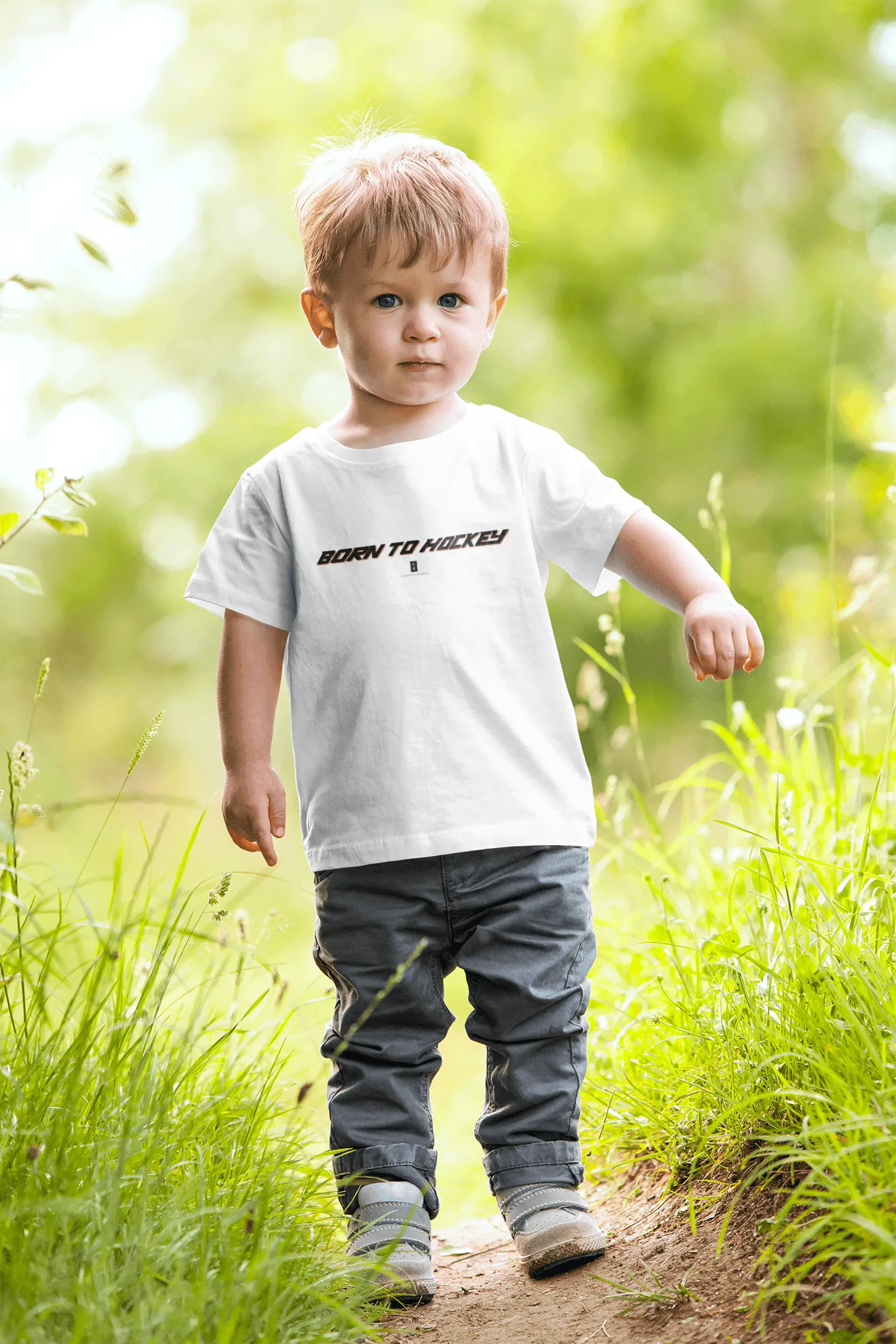 Toddler Born To Hockey Core Tee White