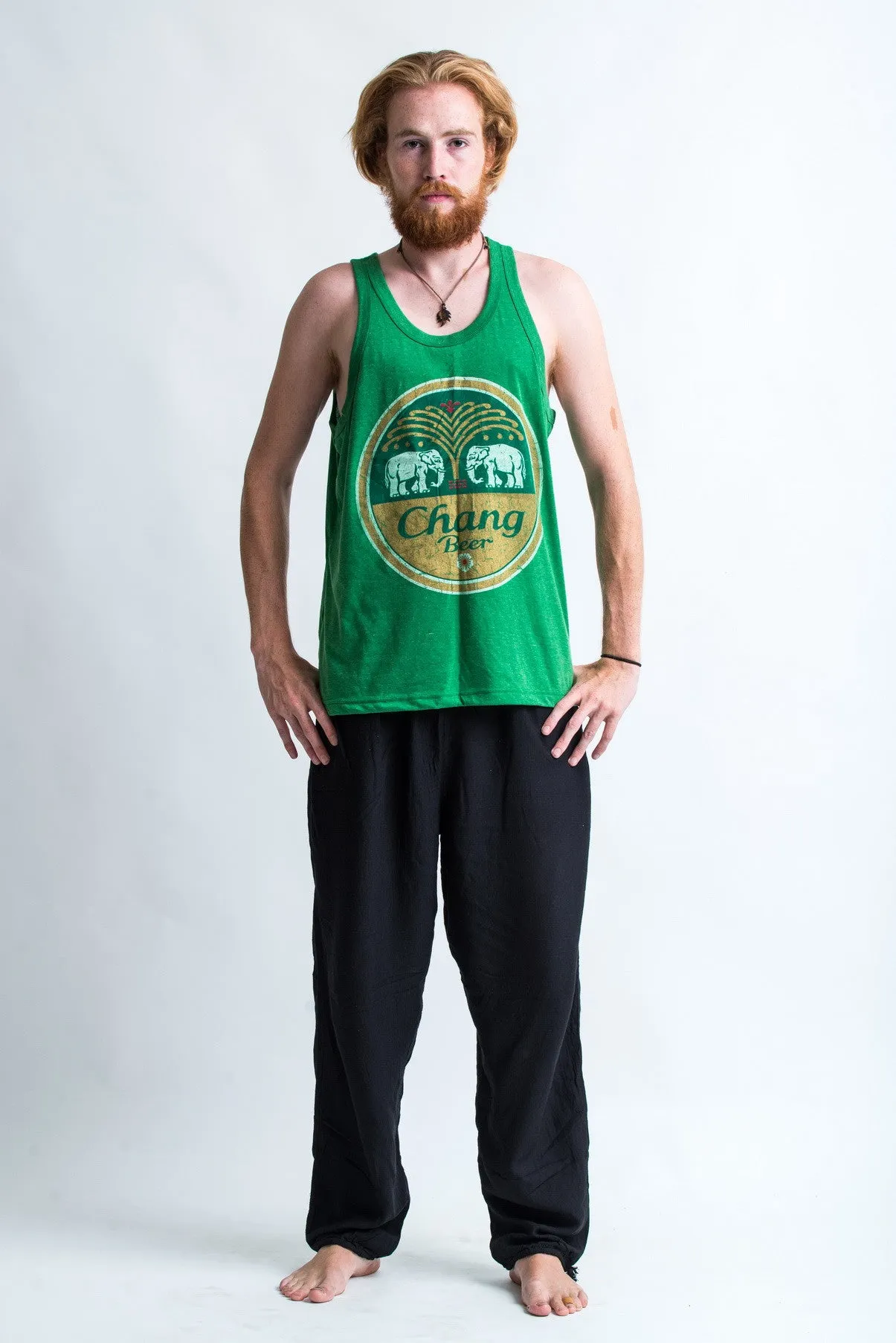 Vintage Style Chang Beer Tank Top in Green