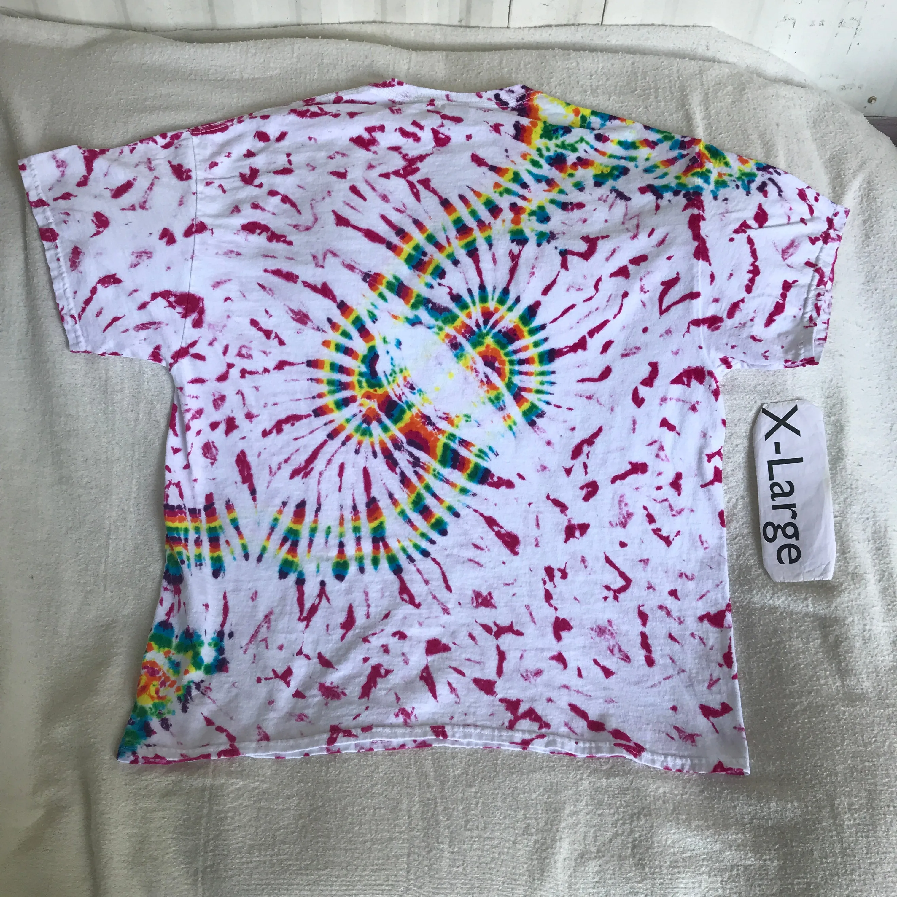 XL Time Warp Crystal Rainbows Tie-Dye Scrunch tee #6